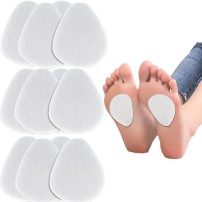 12 Pack Metatarsal Felt Foot Pad for Pain Relief, 0.2" Thick Felt Ball of Foot Cushion for Women and Men Non Slip Metatarsalgia Neuroma Forefoot and Sole Pads