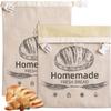 2 Pack Beeswax Bread Bags for Sourdough,Buckle Reusable Organic Linen Beeswax Bread Bag for Homemade Sourdough 17.5 x 11.5 Inches Food Storage view 1