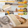 2 Pack Beeswax Bread Bags for Sourdough,Buckle Reusable Organic Linen Beeswax Bread Bag for Homemade Sourdough 17.5 x 11.5 Inches Food Storage view 2