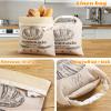 2 Pack Beeswax Bread Bags for Sourdough,Buckle Reusable Organic Linen Beeswax Bread Bag for Homemade Sourdough 17.5 x 11.5 Inches Food Storage view 3
