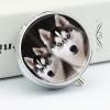 Husky Dog Round Pill Box 3 Compartment Medicine Pill Organizer with Mirror Travel Small Pill Case Cute Vitamin Organizer Portable Daily Pill Container for Pocket Purse view 4