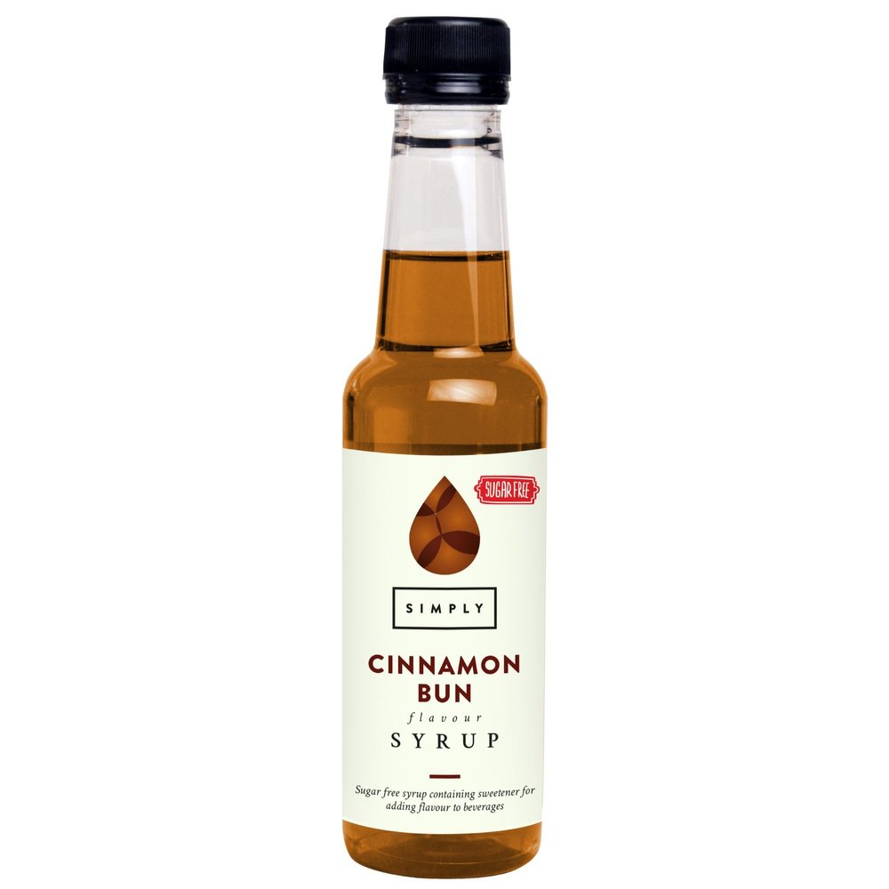 Simply Sugar Free Cinnamon Bun Syrup, Vegan & Nut Free, Flavoured Syrup for Coffee, Cocktails & Baking (250ml)
