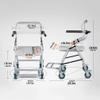 Mobile Shower Chair | Wheelchair with Backrest & 360 Brakes | Foldable Transport Chair for Elderly & Disabled | Safety Seat, Width 41cm, Height 46cm view 2