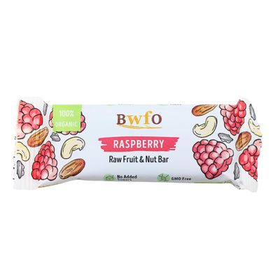 Organic Raspberry - Raw Fruit and Nut Bar 40g | BWFO
