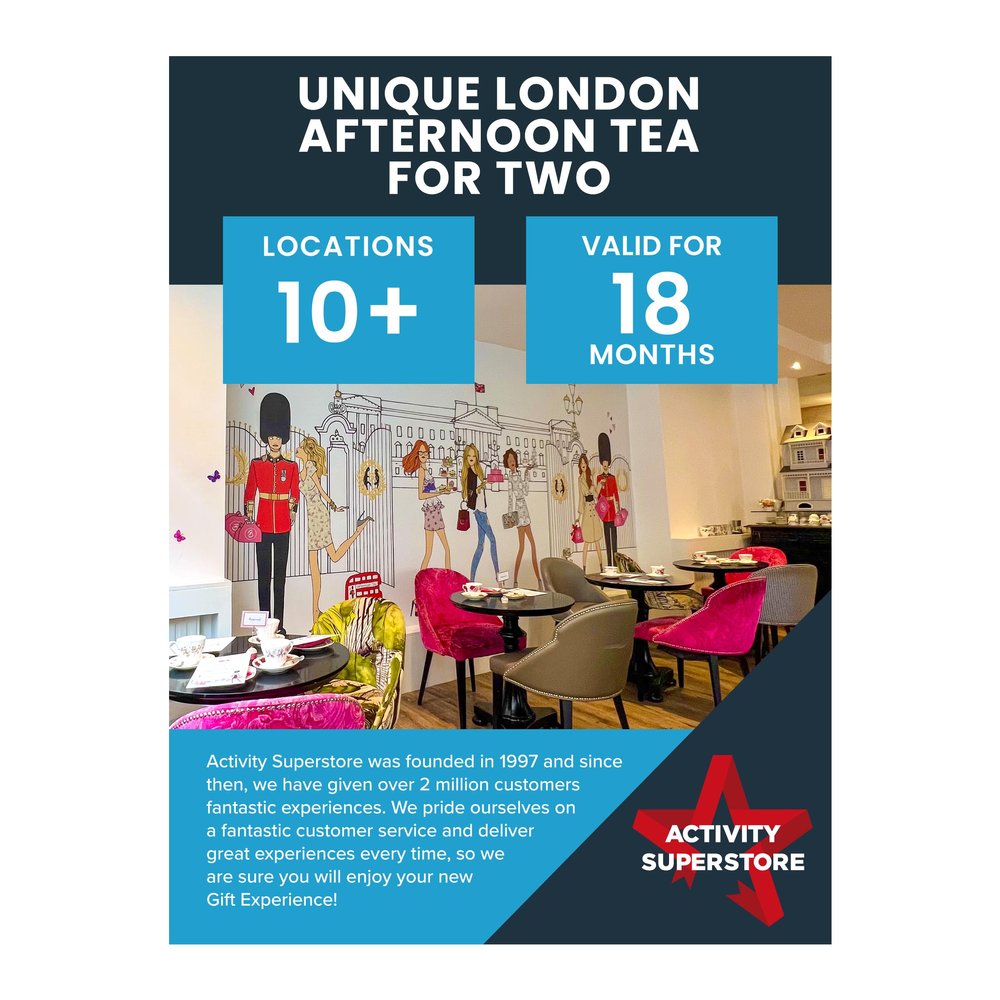 Activity Superstore Unique London Afternoon Tea for Two Gift Voucher
