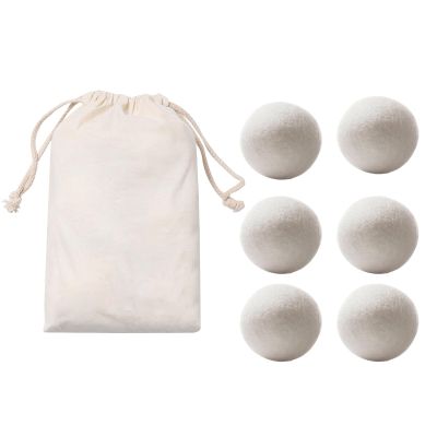 Dryer Balls: Wool Dryer Balls, Cotton Balls, Handmade Reusable Organic Wool Laundry Balls, Natural Fabric Smoothing Set Of 6