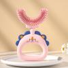 U Shaped Kids Toothbrush - Oral Care Cleaning | Cartoon Cute Children Teeth Cleaning Brushing Instrument | Soft Silicone Bristles Oral Tooth Brushing Tool for Health Care view 3