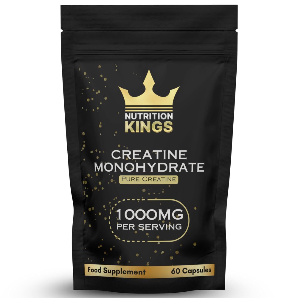 Creatine Monohydrate 1000mg 60 Vegan Capsules Muscle Growth, Strength, Endurance, Workout Recovery Vegan Supplement