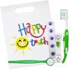 Happy Teeth Gift Bag ~ Childrens Toothbrush, Timer, Disclosing Tablets & Mirror (Green)