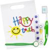 Happy Teeth Gift Bag ~ Childrens Toothbrush, Timer, Disclosing Tablets & Mirror (Yellow) view 1