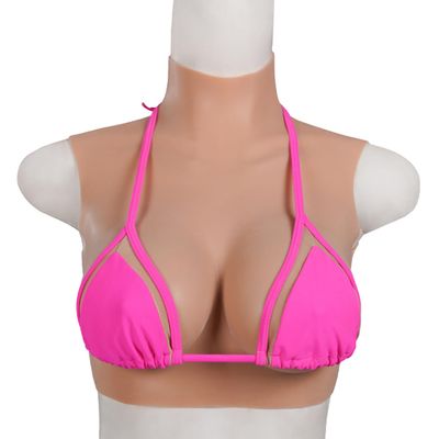 WXLPCGO Silicone Breast Breastplate High Neck Silicone Breast Forms for Crossdressers Transgender Drag Queen(Size:E Cup,Color:Color 2)
