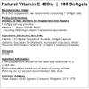 Natural Vitamin E 400iu - Antioxidants - Non-GM (180 Softgels) view 2