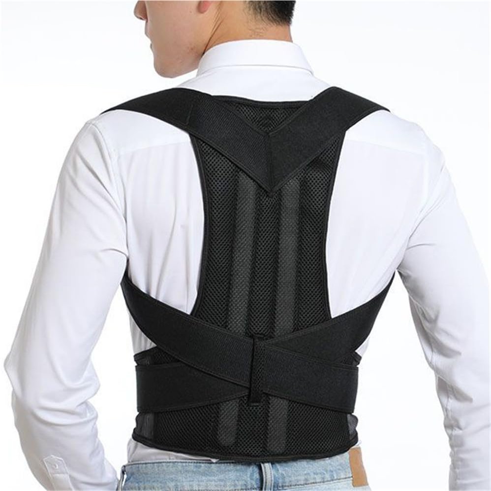 XS-5XL Plus Size Back Shoulder Posture Corrector Spinal Support Belt Shoulders Adjustable Neck Clavicle Support Lumbar Brace Posture Trainer Relieve Back Fatigue Pain(XL)