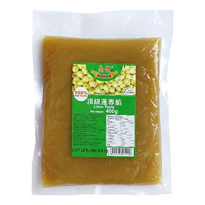 Honor Assorted Paste | Authentic Sweet Filling for Mooncakes, Pastries & Desserts | 400g-500g (Lotus Paste 400g)