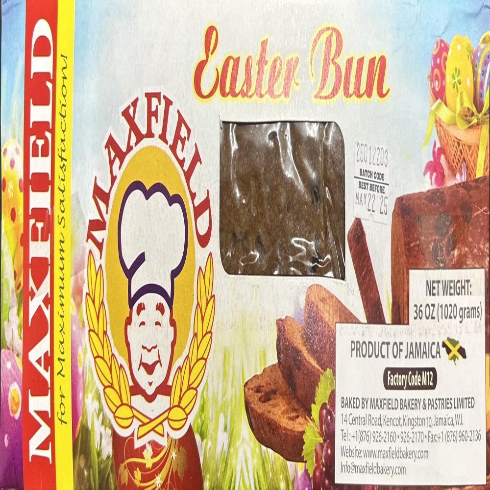 MAXFIELD EasterBun 1020g | Jamaican Bun | SpiceBun | CrossBun | Premium Quality | Jamaican Traditional Bread.