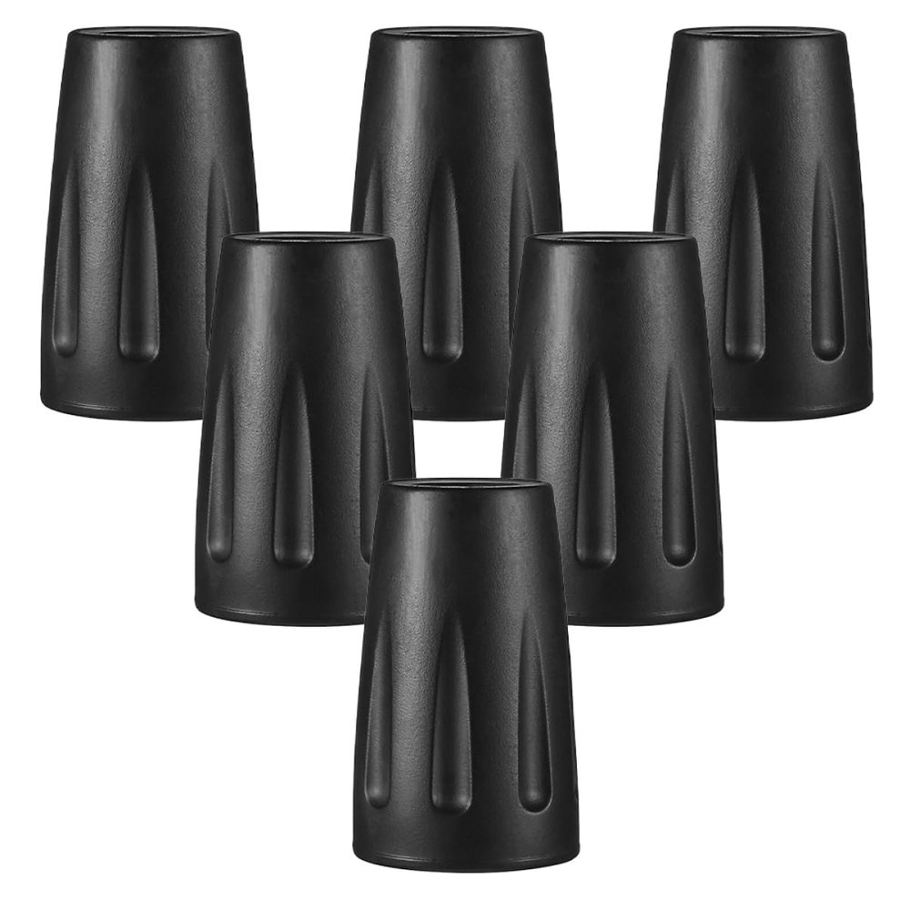 BESPORTBLE 6pcs Non-Slip Trekking Pole Tips Replacement Walking Stick Foot Covers Crutch Pads for Hiking Stability Cane Foot Replacement Walking Stick Pole Tip
