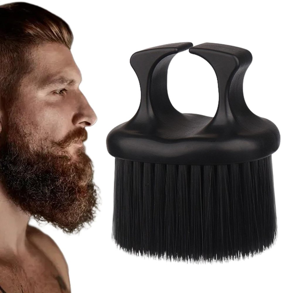 Beard and mustache care tool, hairdresser's beard brush, hairdressing brush with soft bristles | Moustache care tool straps ergonomic design for use