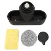 Dish Soap Dispenser Multifunction Easy to Clean Resin Scouring Ball Sponge Holder Scouring Ball Set for Kitchen Black view 1
