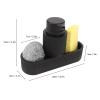 Dish Soap Dispenser Multifunction Easy to Clean Resin Scouring Ball Sponge Holder Scouring Ball Set for Kitchen Black view 2