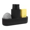Dish Soap Dispenser Multifunction Easy to Clean Resin Scouring Ball Sponge Holder Scouring Ball Set for Kitchen Black view 3