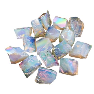 100g Aura Opalite Crystal Electroplated Glitter Raw Stone Unique Home Decoration Mineral Specimen