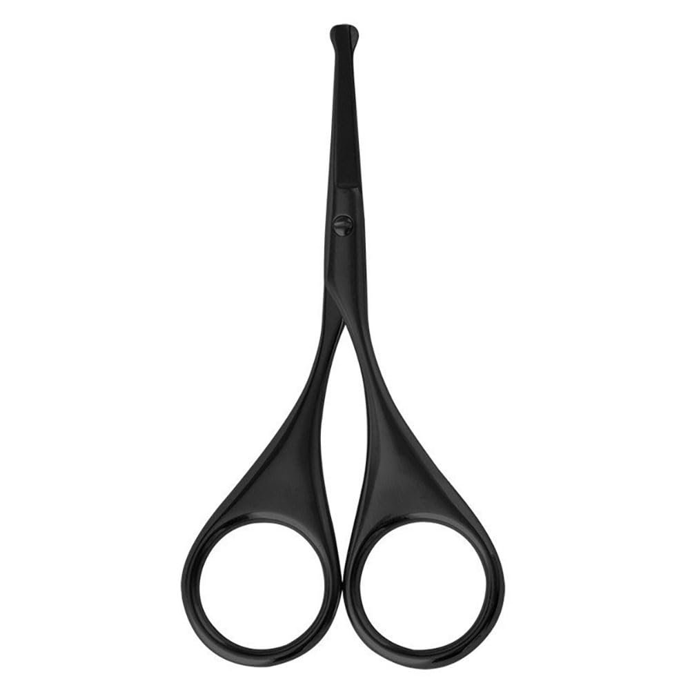 Stainless Steel Nose Hair Scissors 9.8cm - Professional Small Trimming Tool for Men, Eyebrows, Ear and Facial Hair with Safety Rounded Tips