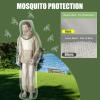 4-Piece Net Suit L/XL, Full Body Jacket with Zippered Hood, Pants, Gloves & Foot Covers, Thickened Breathable Mesh, Adjustable Fit for Men & Women, Lightweight for Outdoor, Camping, Fishing &Gardening view 3