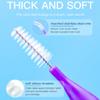 3 Set 40 Pieces Interdental Brush Supple Push-Pull Plastic Teeth Brushes Handheld Oral Hygiene Tool Household Travel Yellow 0.4mm view 3