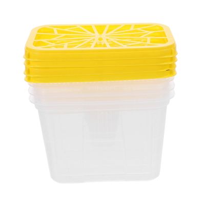 JEWEDECO 4pcs Reusable Wardrobe Moisture Absorber Holder with Large Capacity Plastic Storage Case for Cabinet Use, Compact Design for Home Indoor Moisture Control