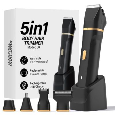 Bikini Trimmer for Women 5 in 1 Electric Razors with Dock/USB ChargeElectric Shaver Replaceable pubic Hair Trimmer, IPX7 Waterproof & Easy Clean, Ceramic Blade,Cordless Body Shaver for Trip
