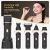 Bikini Trimmer for Women 5 in 1 Electric Razors with Dock/USB ChargeElectric Shaver Replaceable pubic Hair Trimmer, IPX7 Waterproof & Easy Clean, Ceramic Blade,Cordless Body Shaver for Trip view 2
