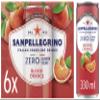 San Pellegrino Italian Sparkling Drinks Zero Sparkling Blood Orange Canned Soft Drink 6 x 330ml, 21kCals per can view 1