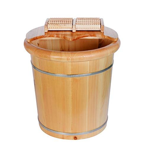 Wood Foot Bath Barrel, Wooden Barrel Foot Spa Foot Soak Bucket Foot Bath Spa Tub Wood Bucket for Pedicure Foot Tub for Soaking Feet Foot Basin for Adults (Size : A) Present (A)