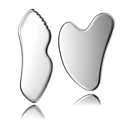 2Pcs gua sha facial tools stainless steel guasha set for face metal boby lymphatic drainage massage detailer gasha neck Gift for Women