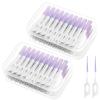COWANIEE 400 PCS Interdental Brushes, Silicone Tooth Picks Floss Sticks for Oral Tooth Clean (Purple, One Size)