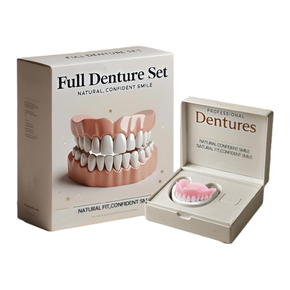 Neslemy Advanced Customised Full Denture Set, Bikenda Silicone Reline Denture Set, Neslemy for Dentures, Soft and Comfortable (1)