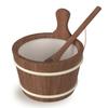 BNEHS Sauna Bucket and Ladle, Sauna Accessories Made of Hand-Made Red Cedar, Wooden Sauna Set with Plastic Lining and Handle