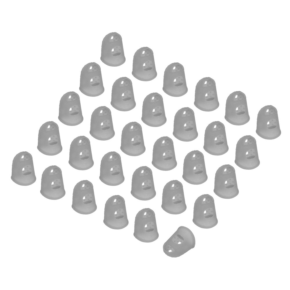 PATIKIL Finger Tip Covers Cots, Grey Silicone Finger Protectors Gloves Breathable Reusable Fingertip Caps with Air Holes for Dry Skin Cracking, XL, 30 Pcs