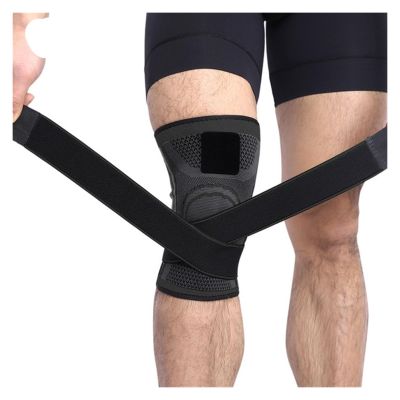 AHIOJEGX Knee Braces 1PCS Knee Pads Braces Sports Support Kneepad Men Women Protector Fitness Compression Sleeve(Black,L)