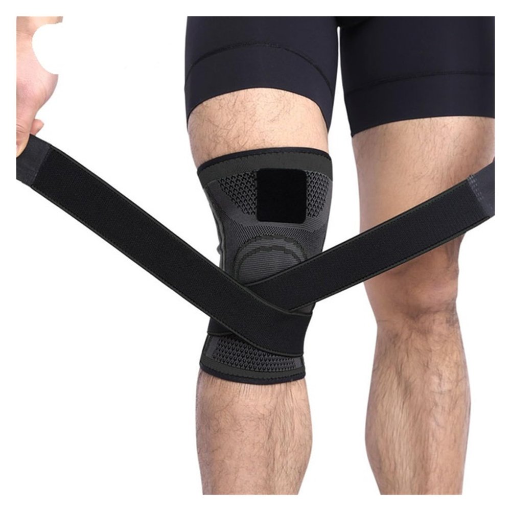 AHIOJEGX Knee Braces 1PCS Knee Pads Braces Sports Support Kneepad Men Women Protector Fitness Compression Sleeve(Black,L)