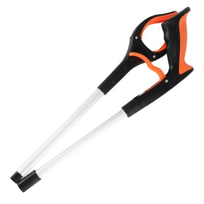 Reach and Grab Tool 2pcs Hand Tools Foldable Multifunctional Litter Reachers Pickers Gripper Extender Pick Up Tools Collapsible Garbage Grabber Portable for Seniors, Elderly(Orange)