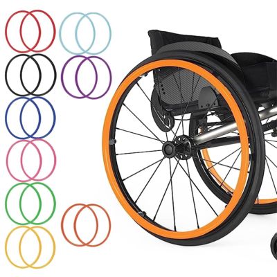 Silicone Wheelchair Push Rim Covers, Wheelchair Rear Wheel Cover, Non-Slip Wear-Resistant Hand Push Cover for Improve Grip and Traction22in/Orange