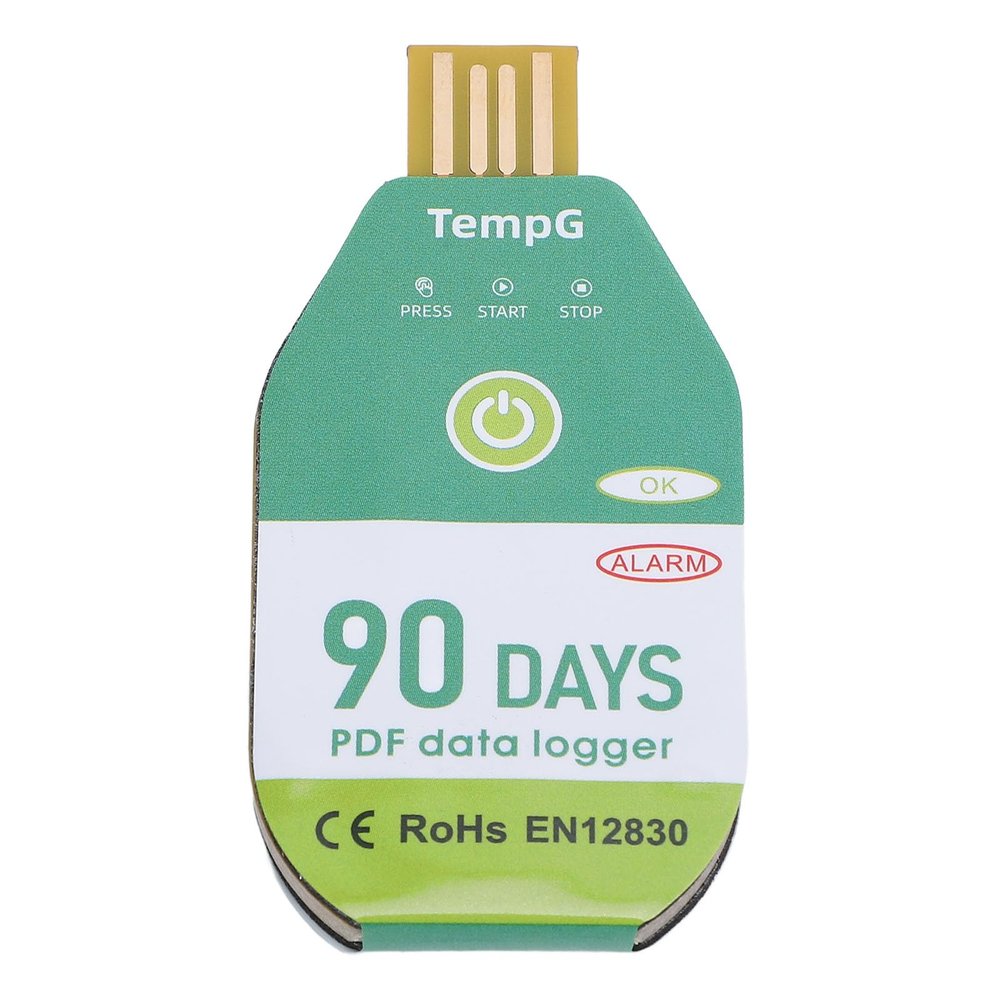 1Pack Temperature Data Logger,USB Disposable Temperature Recorder with 18000 Points,PDF Reports High Accuracy Single Use IP67 Water Resistant for Frozen Transportation Cold Chain (60 Days) (90 Days)