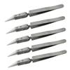 Asyduey 5PCS Ceramic Tip Electronic Soldering Tweezers,Anti-Static Reverse Acid Chuck Ceramic Tweezers Easy to Use -B view 1