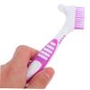 MOLUCKFU Travel Toothbrush Case Holder and Denture Cleaning Brush 2pcs Set, Portable Toothbrush Cup Holder Double-Sided Bristle, Compact Oral Care Storage for Home and Travel view 2