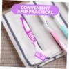 MOLUCKFU Travel Toothbrush Case Holder and Denture Cleaning Brush 2pcs Set, Portable Toothbrush Cup Holder Double-Sided Bristle, Compact Oral Care Storage for Home and Travel view 3
