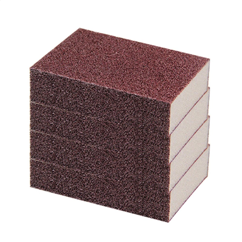 Mimoqk Emery Sponge | 4X Four-Sided Scouring Pad for Scrubbing - Emery Brush Eraser, Household Cleaning Tools, Manual Pan Rust Remover for Pots and Pans