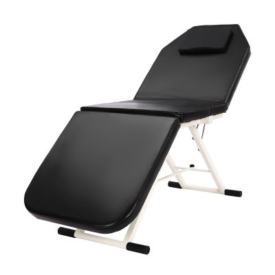 niorttkx Foldable Massage Table, Portable Spa Beauty Bed, Salon Beauty Recliner, Foldable Massage Table Tattoo Bed Couch SPA Chair (Black)