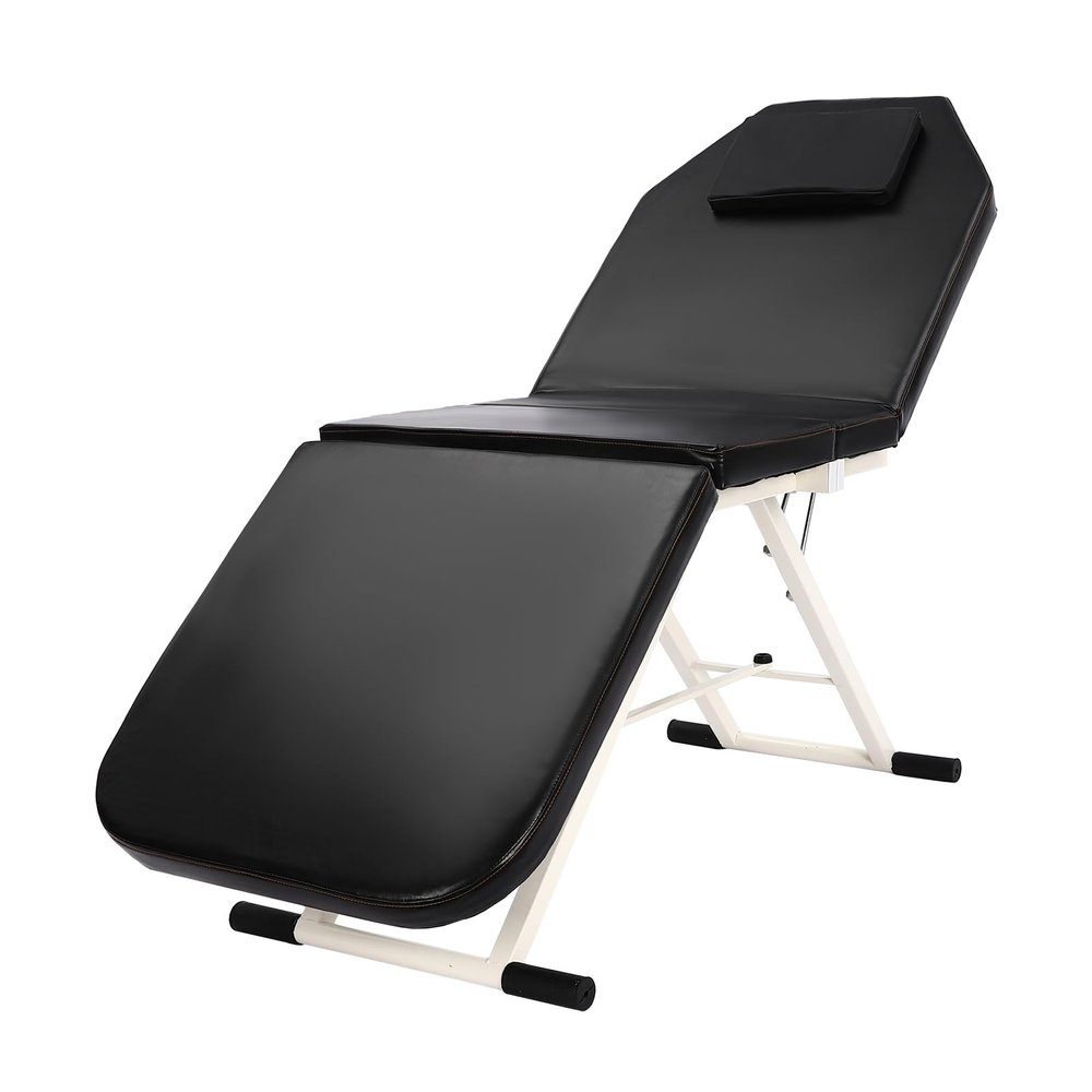 niorttkx Foldable Massage Table, Portable Spa Beauty Bed, Salon Beauty Recliner, Foldable Massage Table Tattoo Bed Couch SPA Chair (Black)