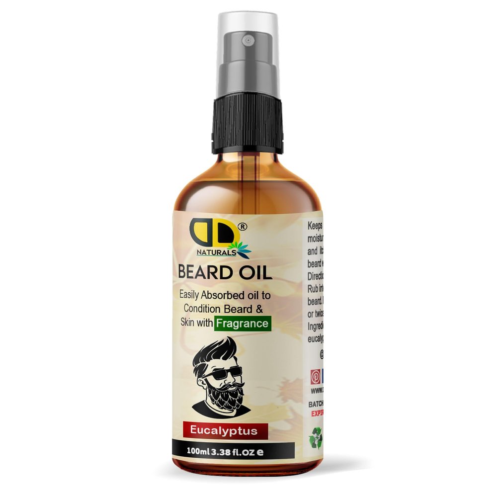 DD Teck Eucalyptus Beard Essential Oil | Beard Care for Men | Softens, Hydrate & Conditions Facial Hair | Promotes Growth, Reduces Dryness & Itching, Enhances and Appearance (100ml Dropper Spray)